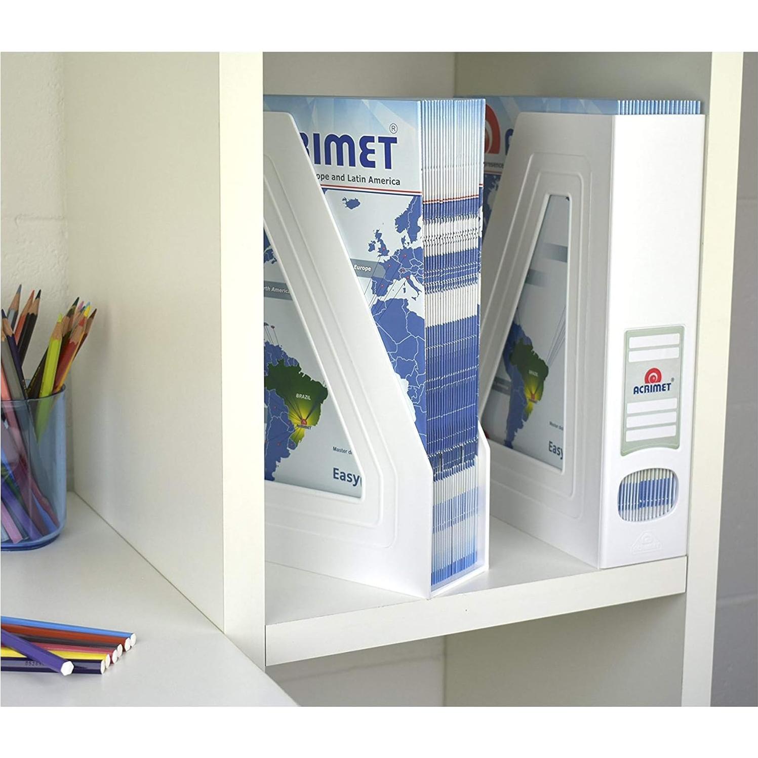 Soporte para Revistas Acrimet Blanco, Organizador Duradero, 2 Unidades