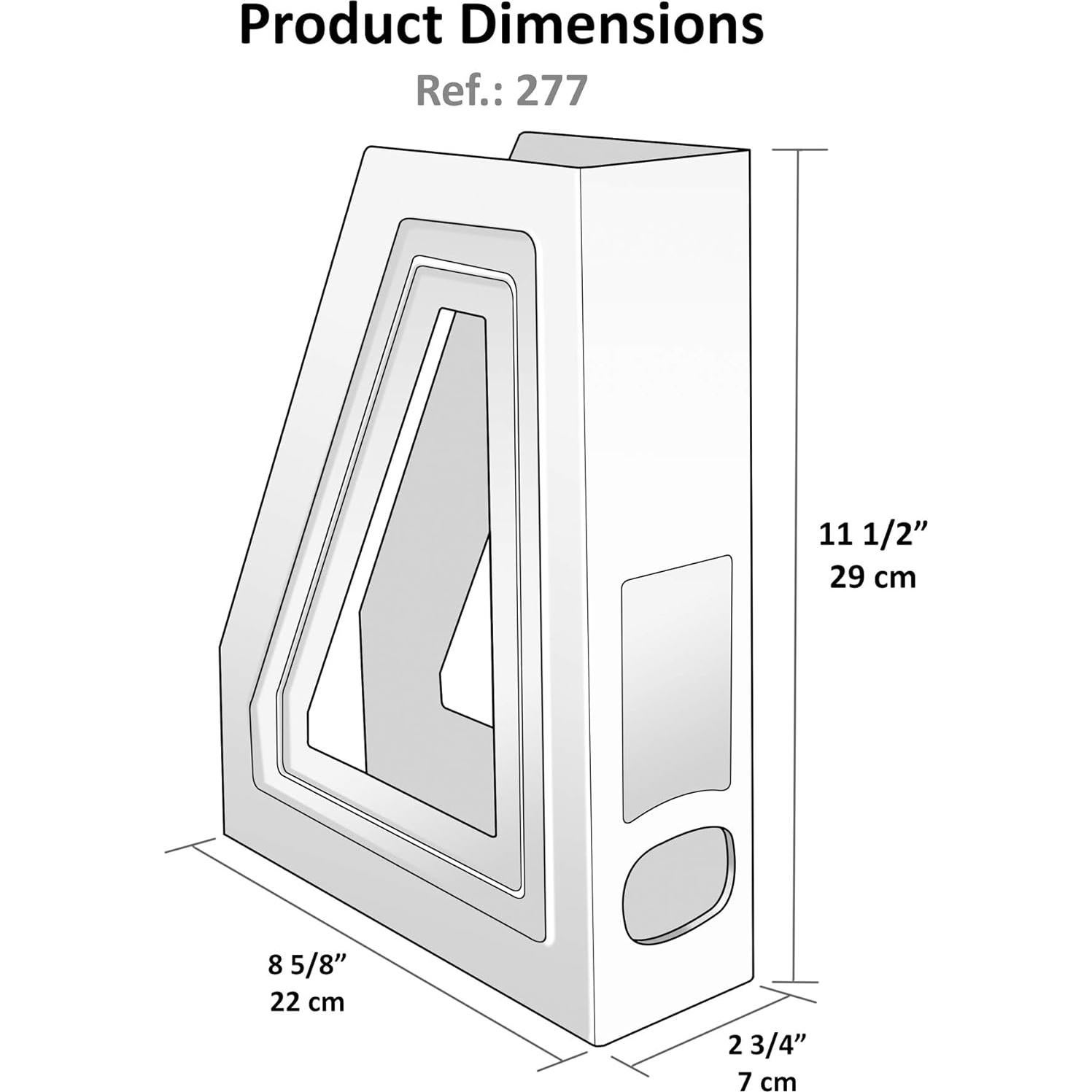 Soporte para Revistas Acrimet Blanco, Organizador Duradero, 2 Unidades