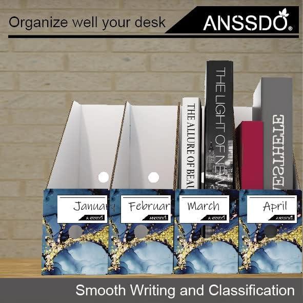 Soporte de Revistas de Cartón Organizador Azul Dorado - Paquete de 12