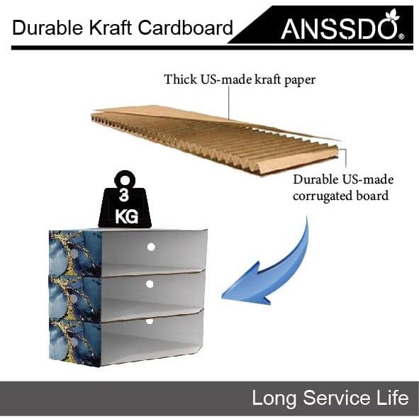 Soporte de Revistas de Cartón Organizador Azul Dorado - Paquete de 12