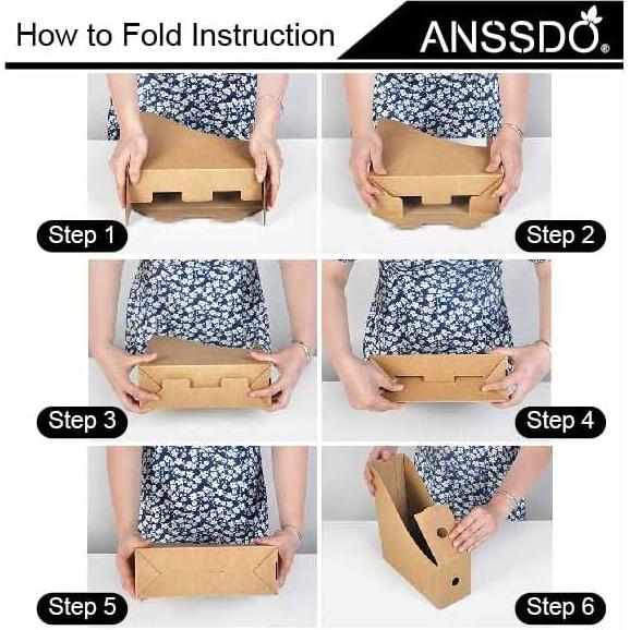 Soporte de Revistas de Cartón Organizador Azul Dorado - Paquete de 12