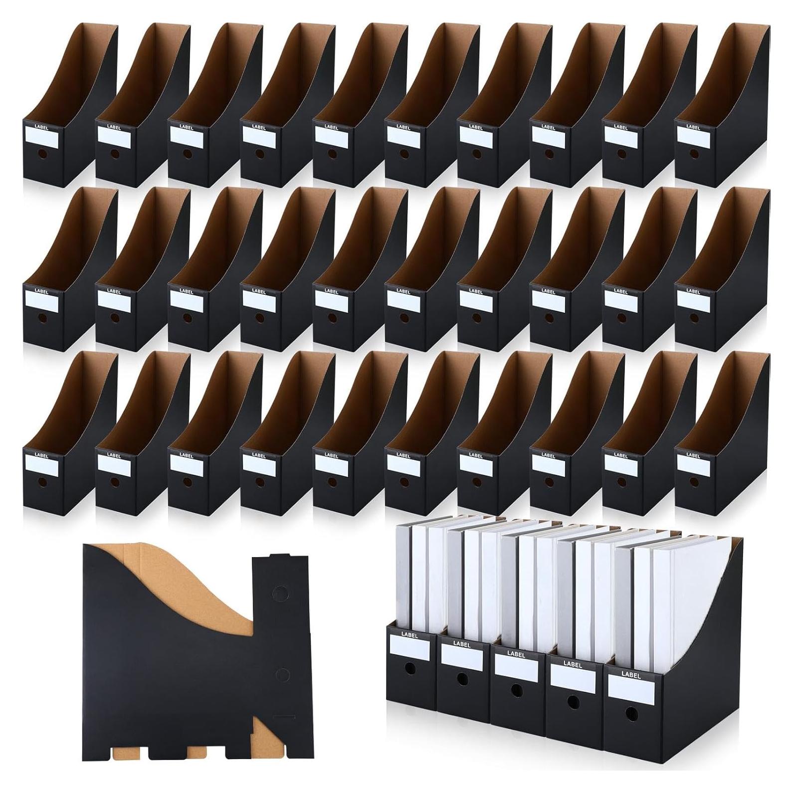 50 Soportes de Cartón para Revistas Geyee - Organizador Negro
