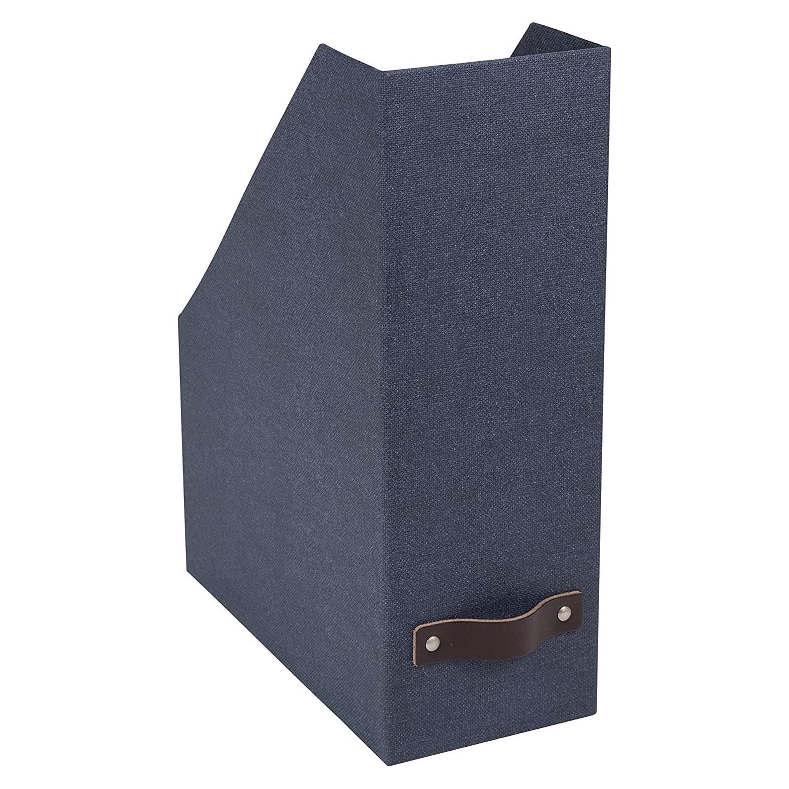 Caja de Almacenamiento Vertical Bigso Estelle - Organizador de Revistas Azul 32cm
