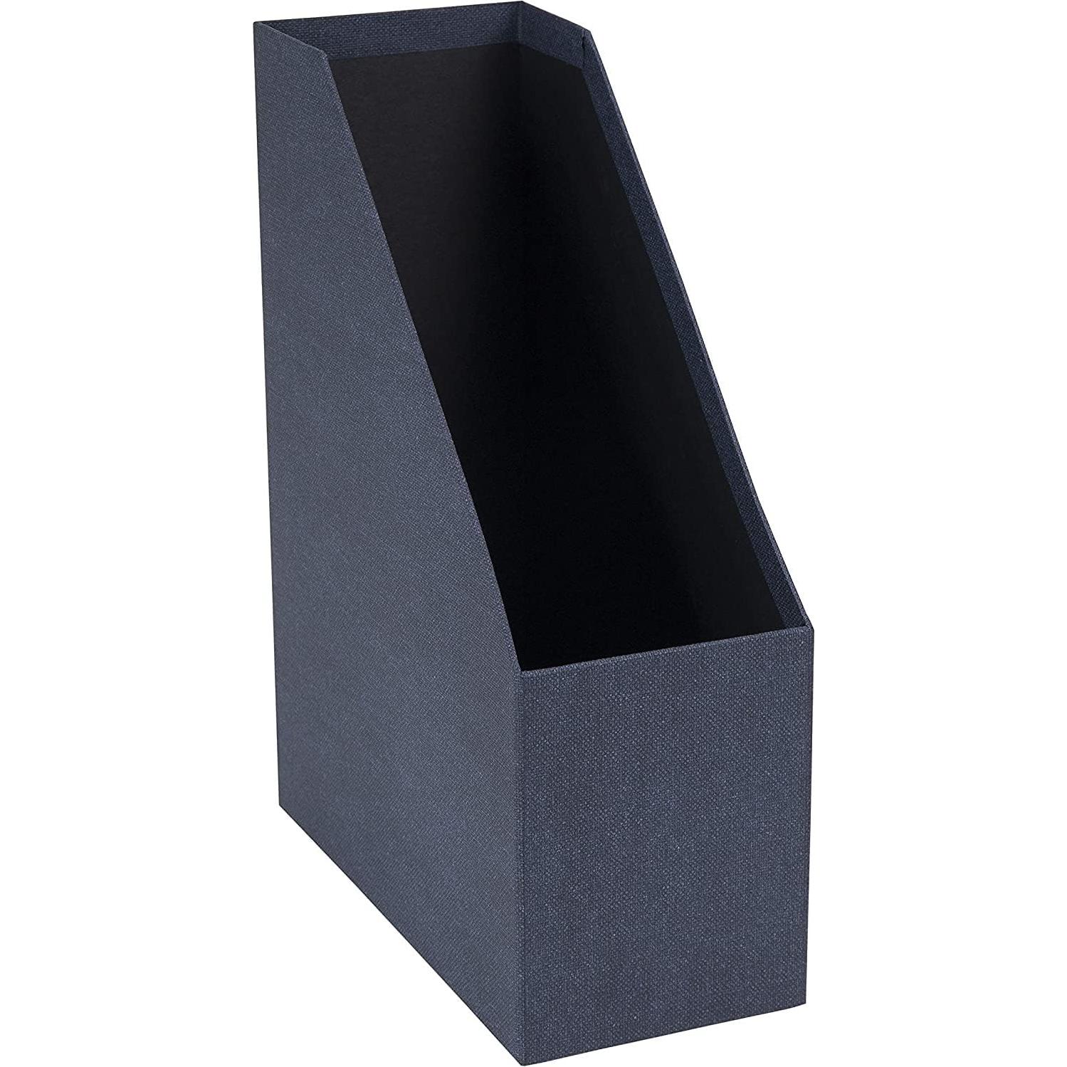 Caja de Almacenamiento Vertical Bigso Estelle - Organizador de Revistas Azul 32cm