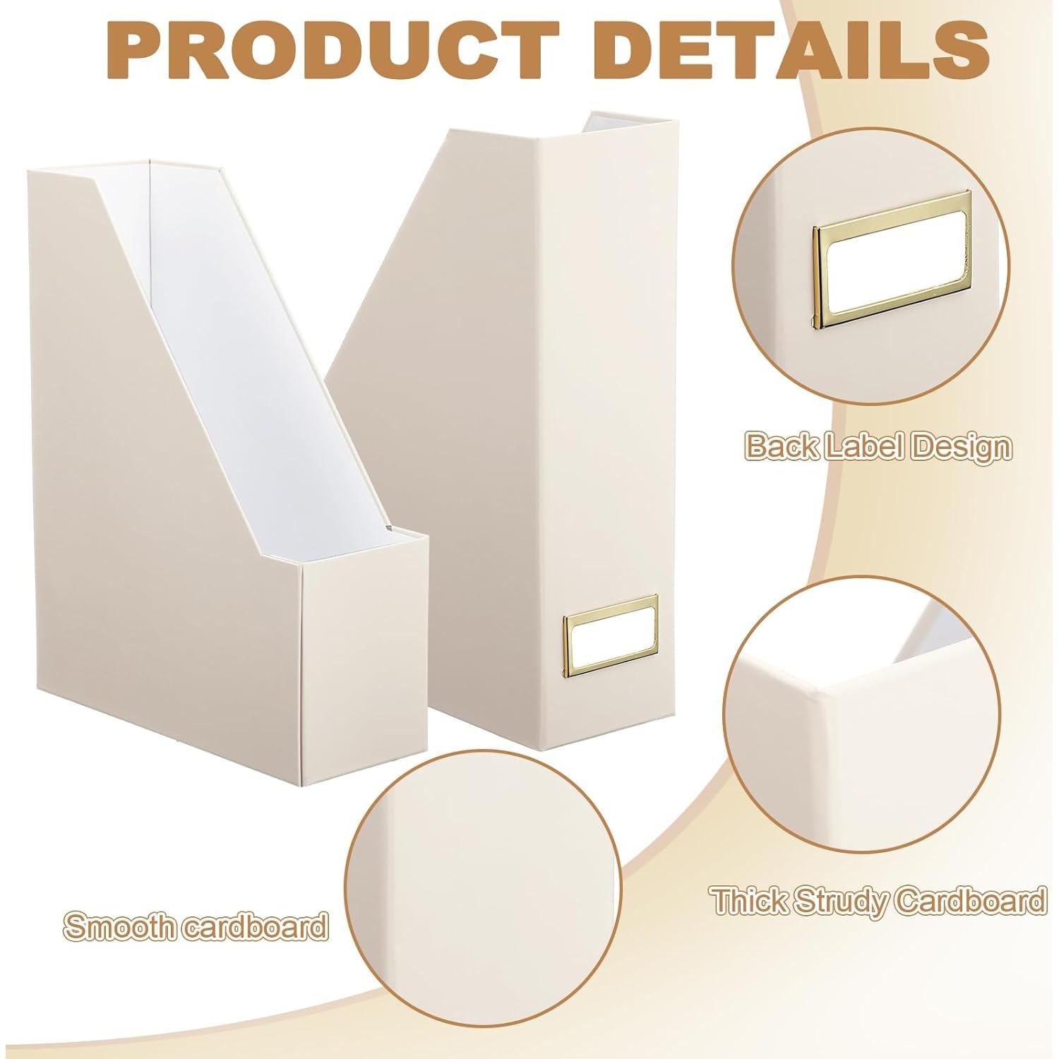 Juego de 6 Soportes para Revistas Feifeiya Beige Plegables