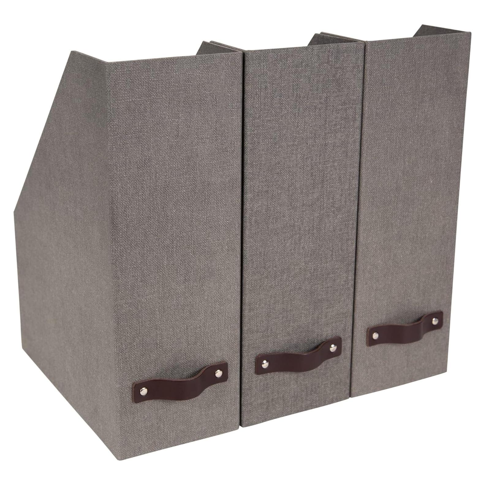 Bigso Estelle Organizador de Revistas - 3 Paquete - Gris