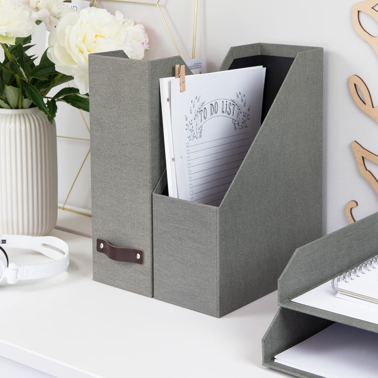 Bigso Estelle Organizador de Revistas - 3 Paquete - Gris