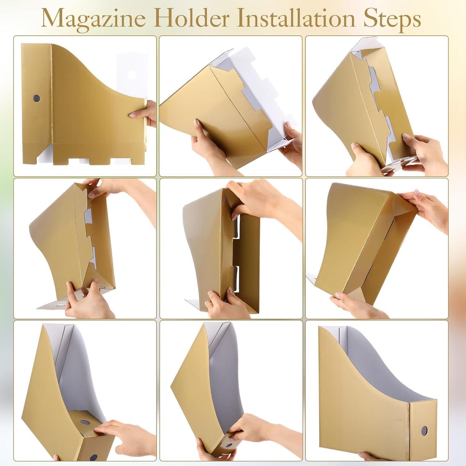 Soportes para Revistas Pasimy 8 Piezas Dorado Vintage Kraft