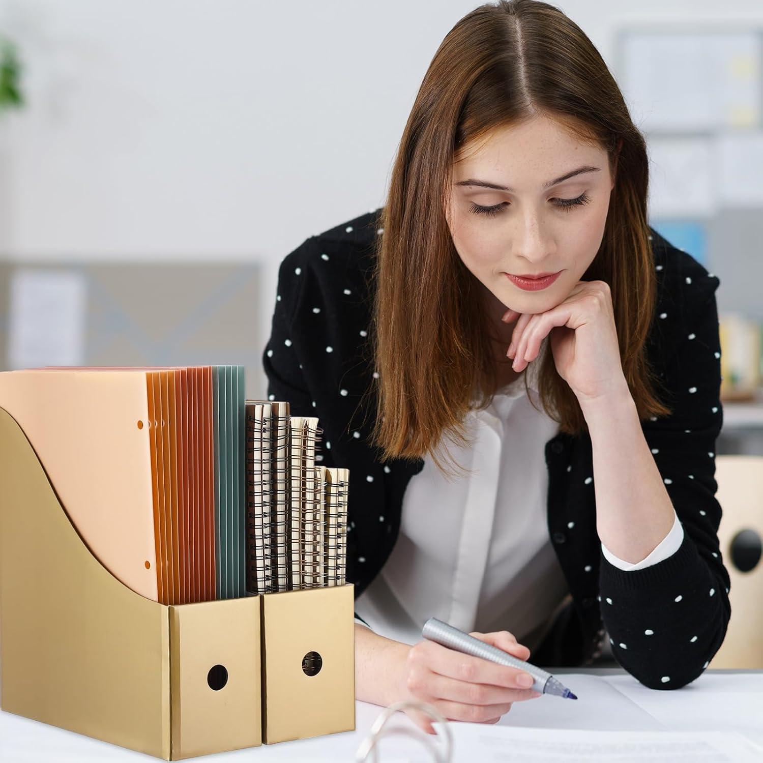 Soportes para Revistas Pasimy 8 Piezas Dorado Vintage Kraft