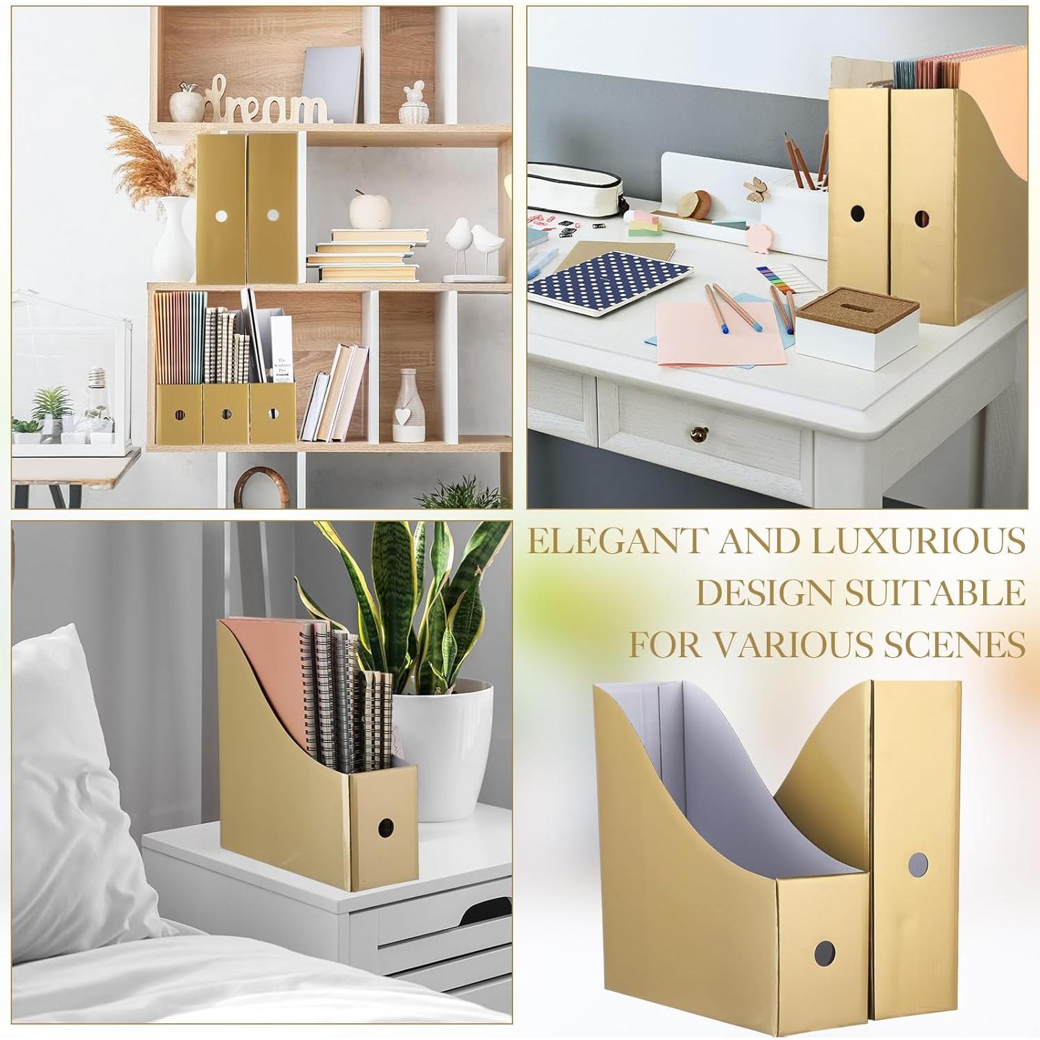 Soportes para Revistas Pasimy 8 Piezas Dorado Vintage Kraft