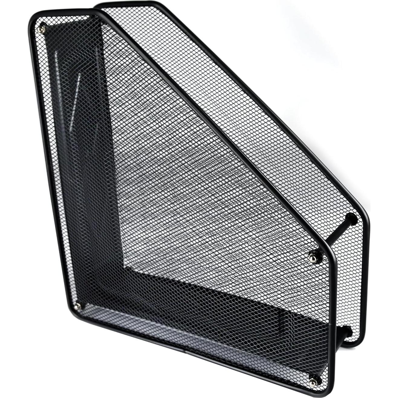 Soporte de Almacenamiento de Revistas Huron, Acero Negro, 28x8x31 cm