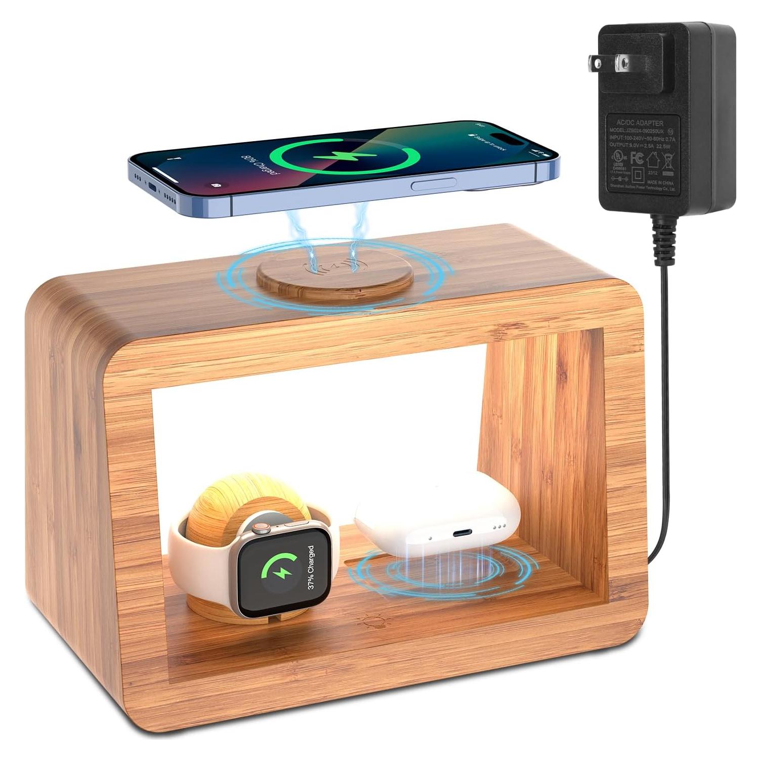 Estación de Carga Inalámbrica 3-en-1 HQOBZX para iPhone, AirPods, iWatch