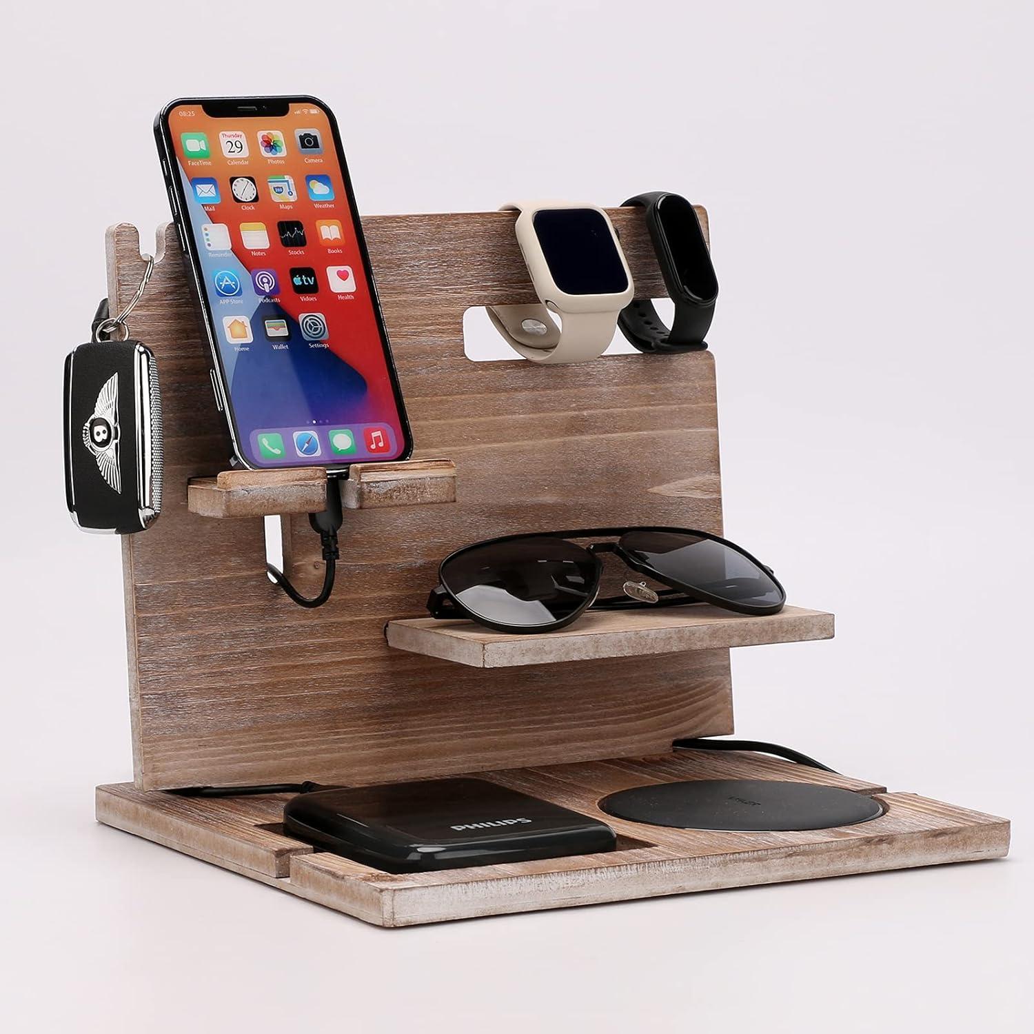Estación de Acoplamiento de Madera Encozy con Cargador Inalámbrico