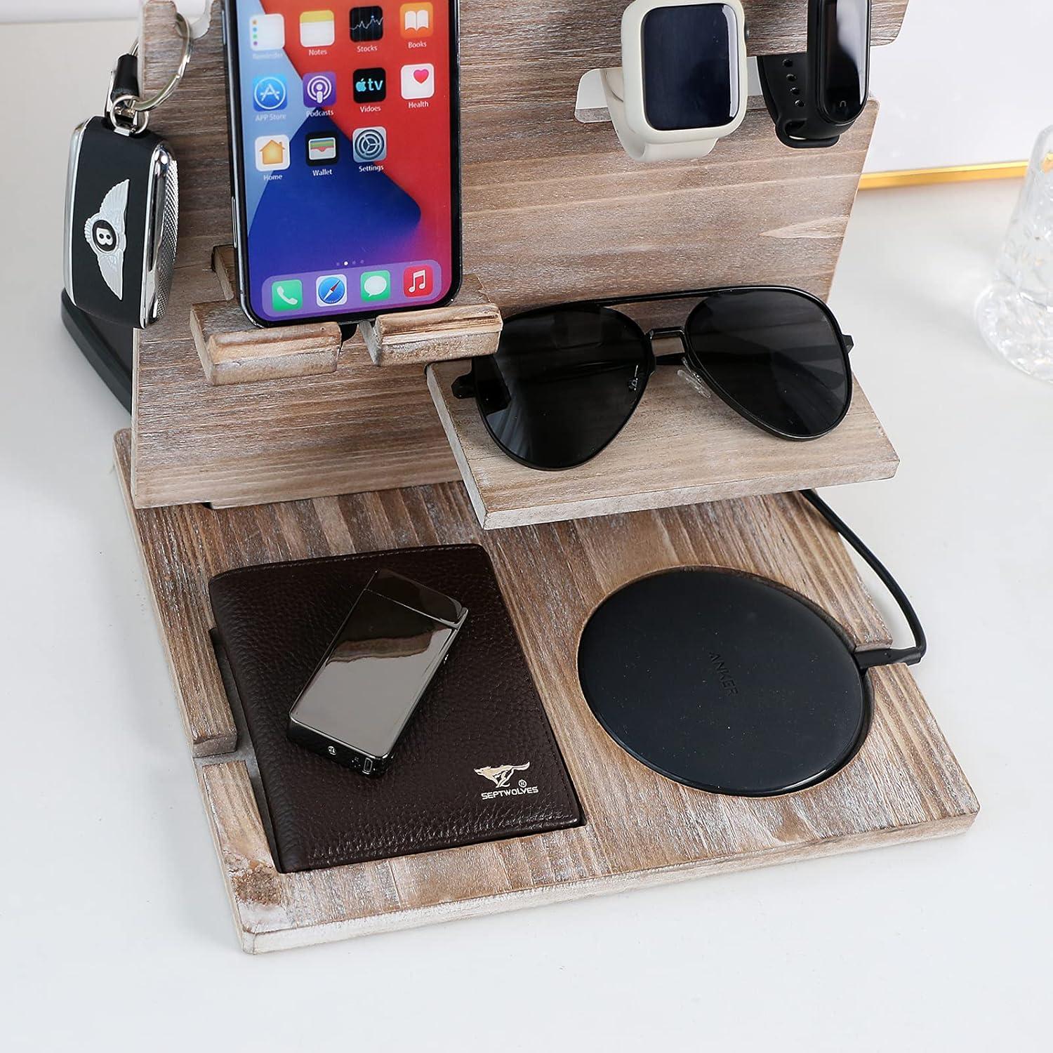 Estación de Acoplamiento de Madera Encozy con Cargador Inalámbrico