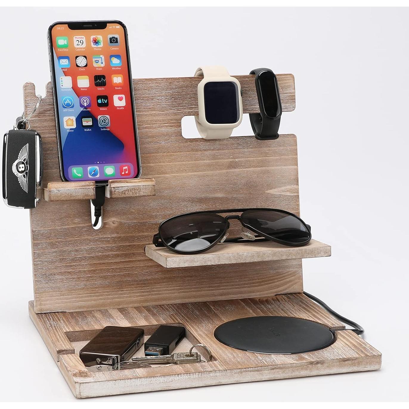 Estación de Acoplamiento de Madera Encozy con Cargador Inalámbrico