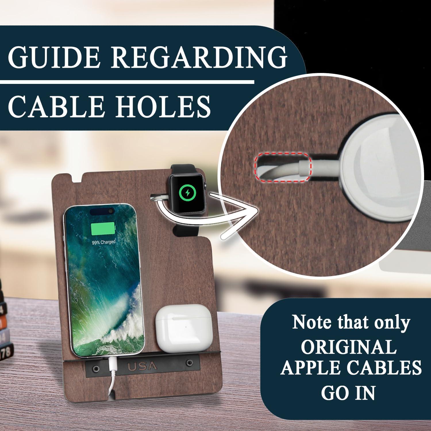 Estación de Carga de Madera JACKCUBE MK243 - Organizador Multifuncional