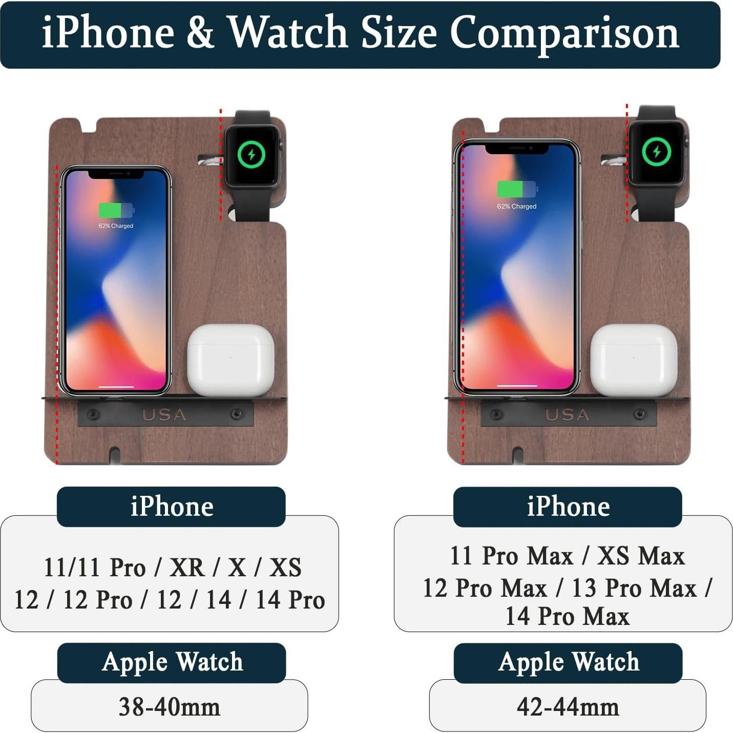 Estación de Carga de Madera JACKCUBE MK243 - Organizador Multifuncional