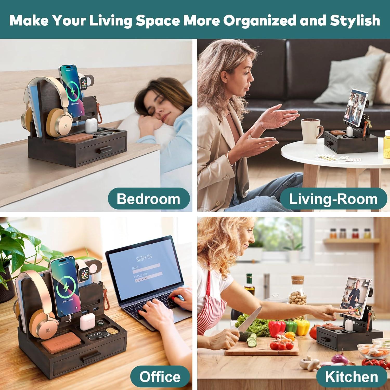 Estación de Acoplamiento para Teléfonos Sephyroth de Bambú