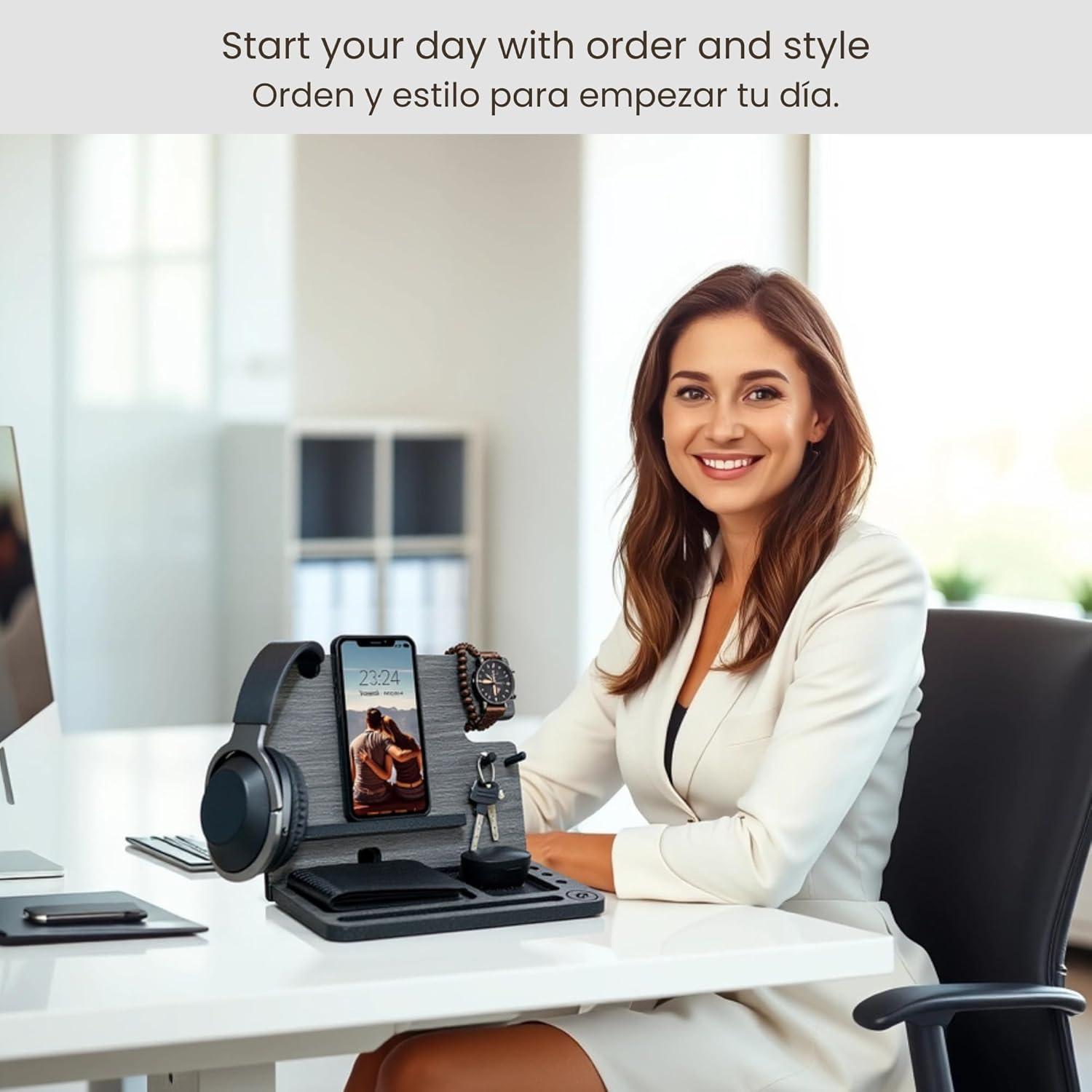 Organizador de Mesita de Noche Namore con Cargador Qi 15W