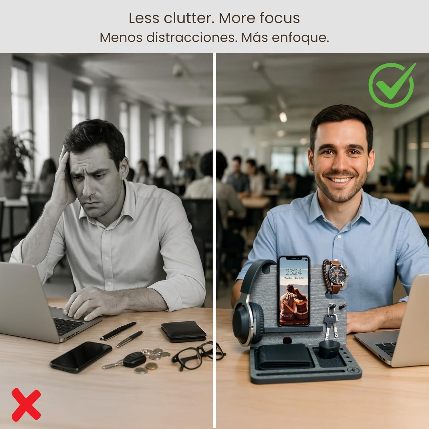 Organizador de Mesita de Noche Namore con Cargador Qi 15W