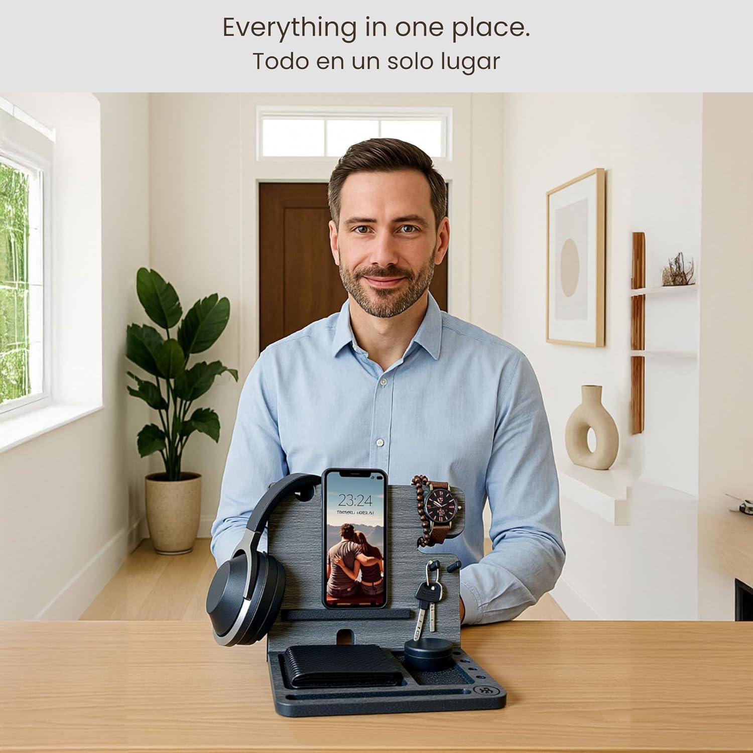 Organizador de Mesita de Noche Namore con Cargador Qi 15W