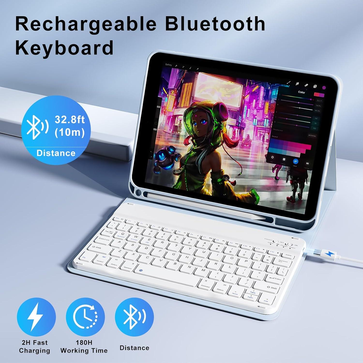 Funda con Teclado Bluetooth SZPSGC para iPad 11"/10.9"