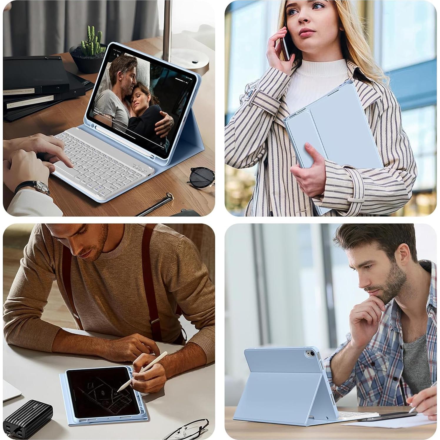 Funda con Teclado Bluetooth SZPSGC para iPad 11"/10.9"