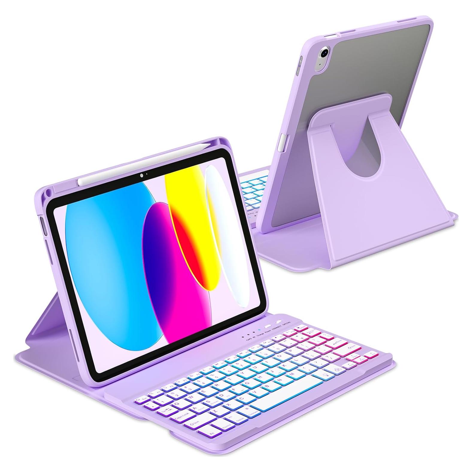 Funda Teclado Inalámbrico MMK para iPad 11" y 10" - Retroiluminada 7 Colores