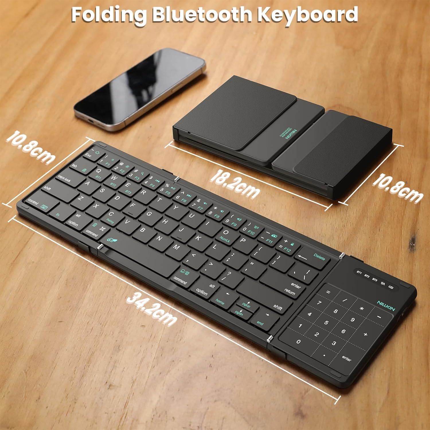Teclado Inalámbrico Plegable Nillkin Pocket con Touchpad Negro
