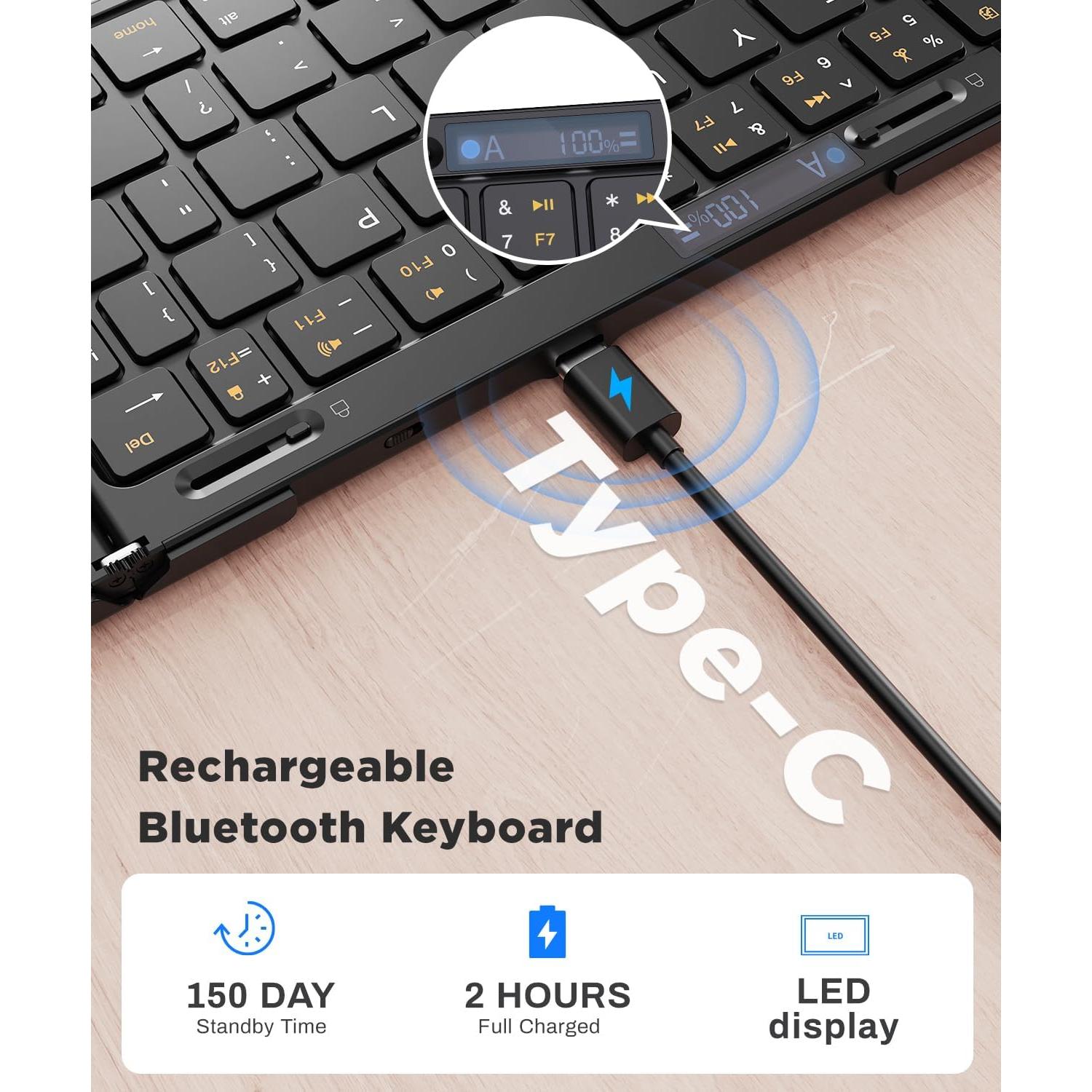 Teclado Bluetooth Plegable Omikamo 38.61 cm Inalámbrico