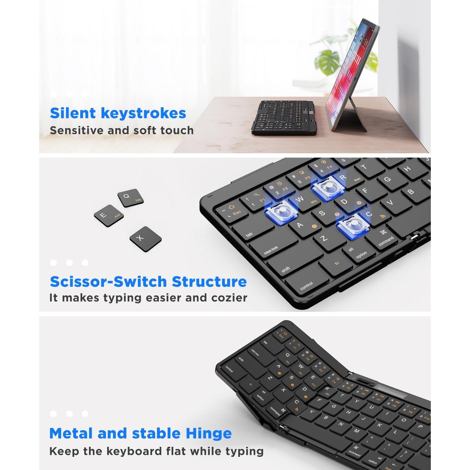 Teclado Bluetooth Plegable Omikamo 38.61 cm Inalámbrico