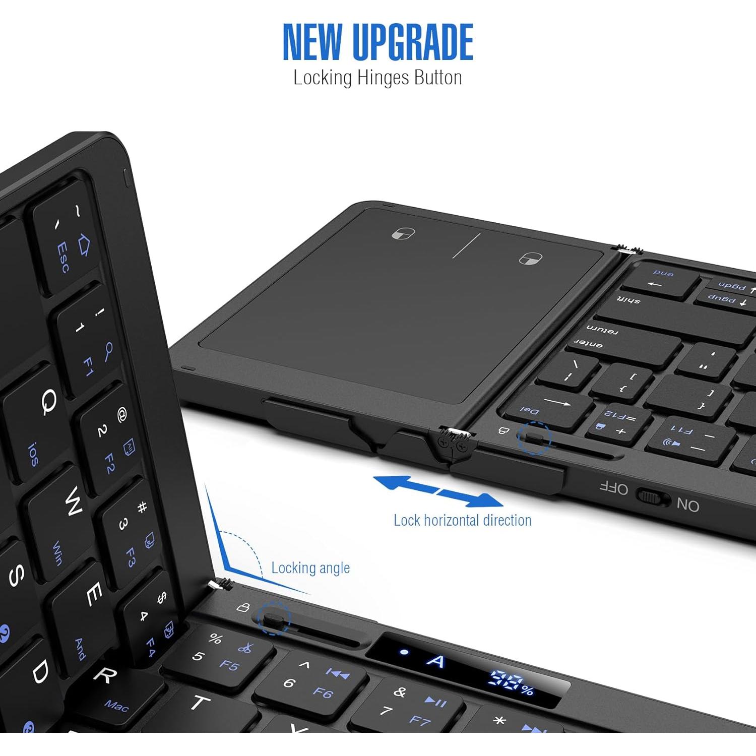 Teclado Plegable Inalámbrico Eelexa con Touchpad y Batería