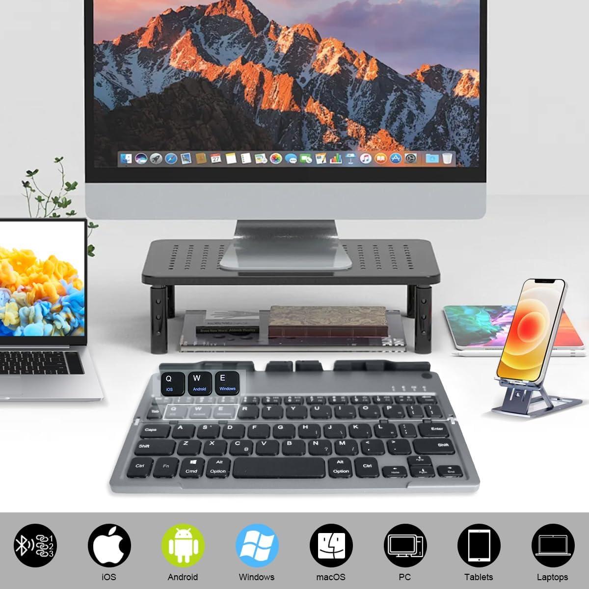Teclado Plegable Bluetooth QUZZZRING con Soporte Universal