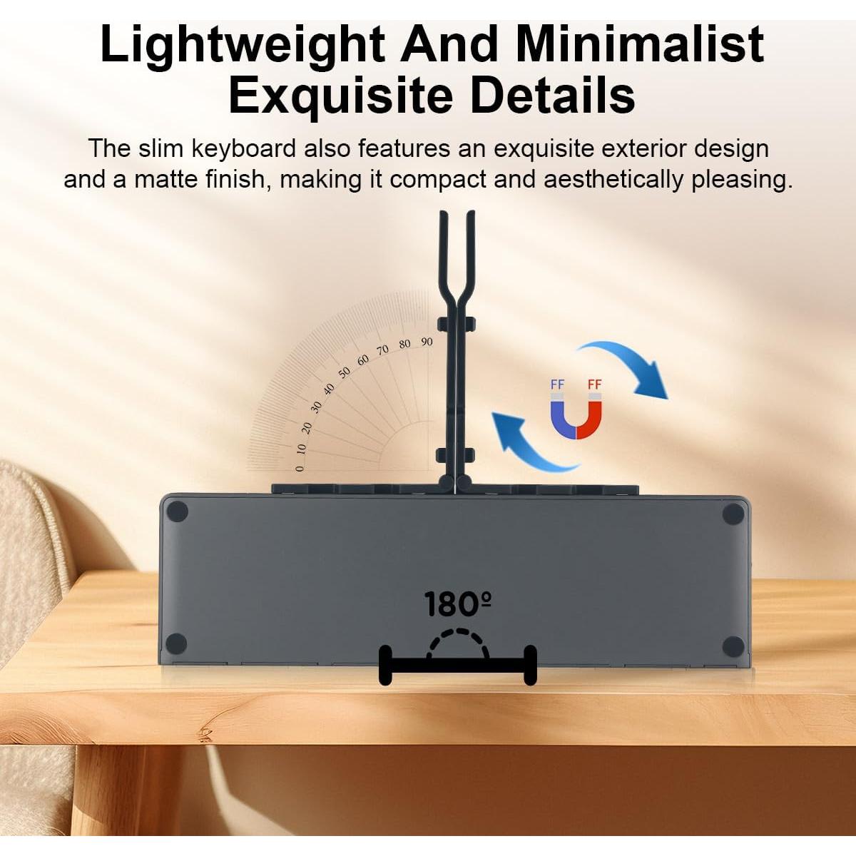 Teclado Plegable Bluetooth QUZZZRING con Soporte Universal