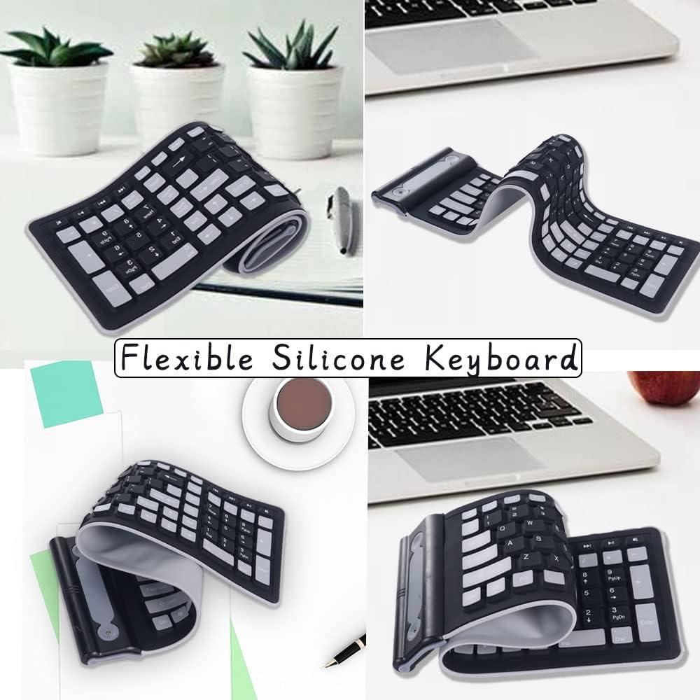 Teclado Inalámbrico de Silicona TEHDYCU Plegable Impermeable
