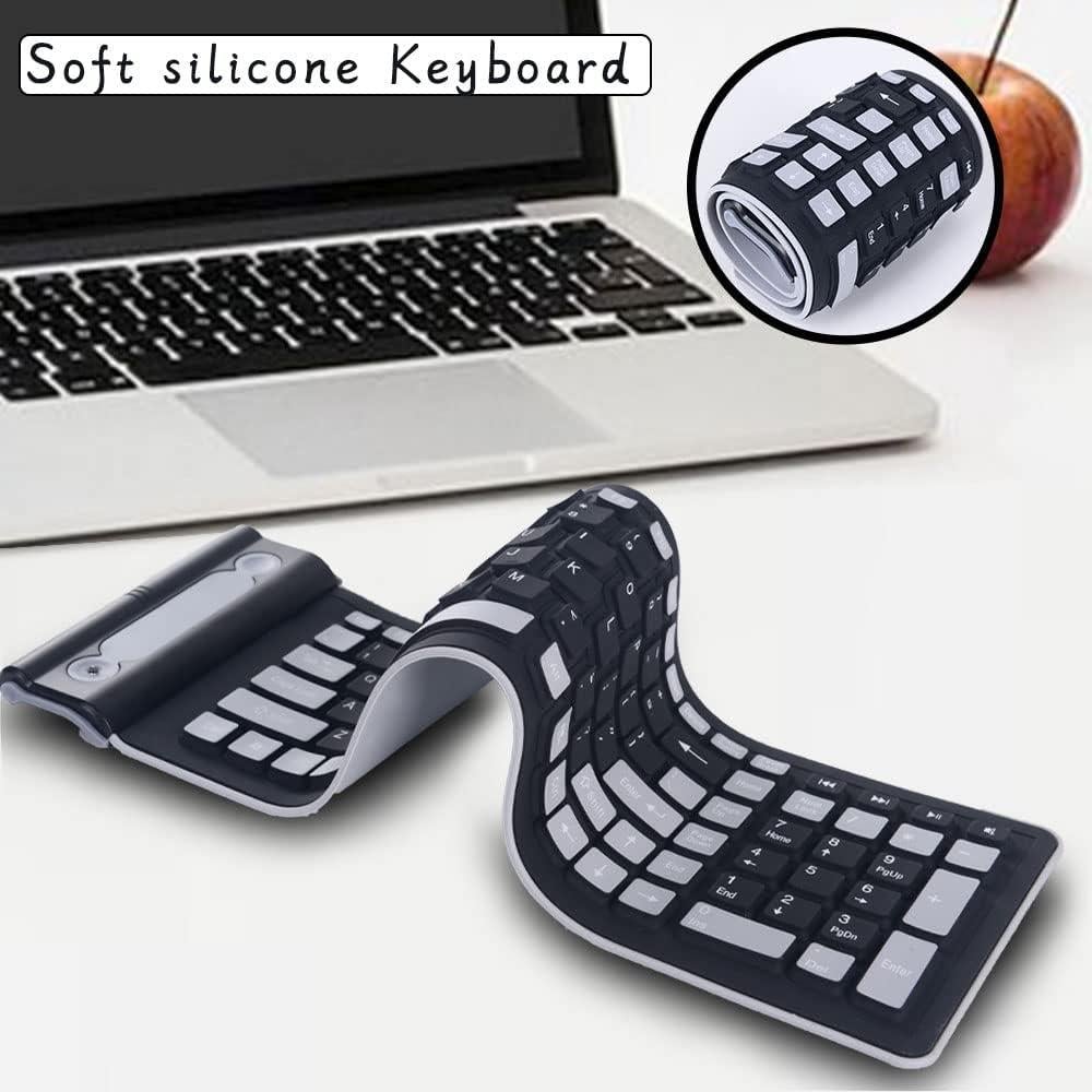 Teclado Inalámbrico de Silicona TEHDYCU Plegable Impermeable