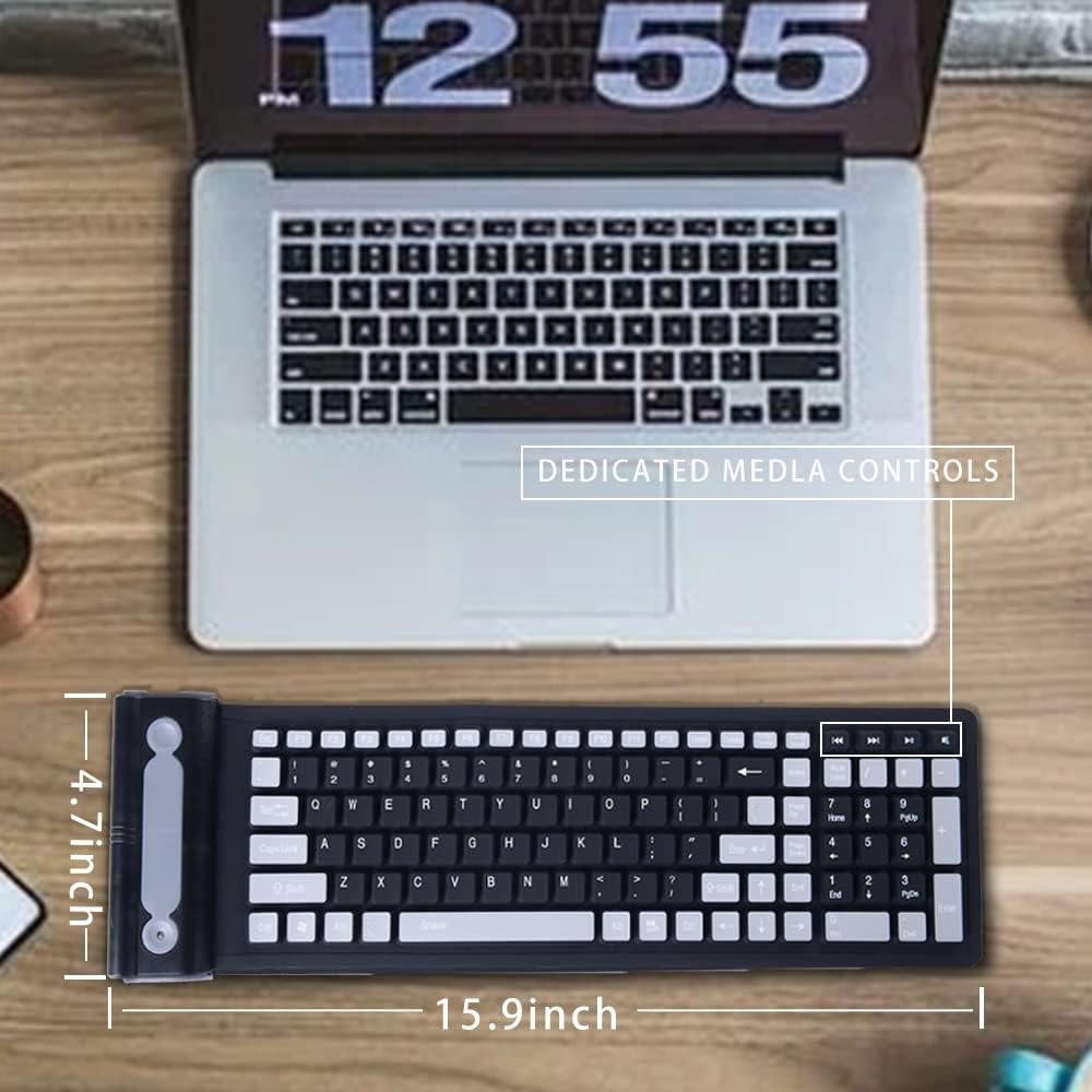 Teclado Inalámbrico de Silicona TEHDYCU Plegable Impermeable
