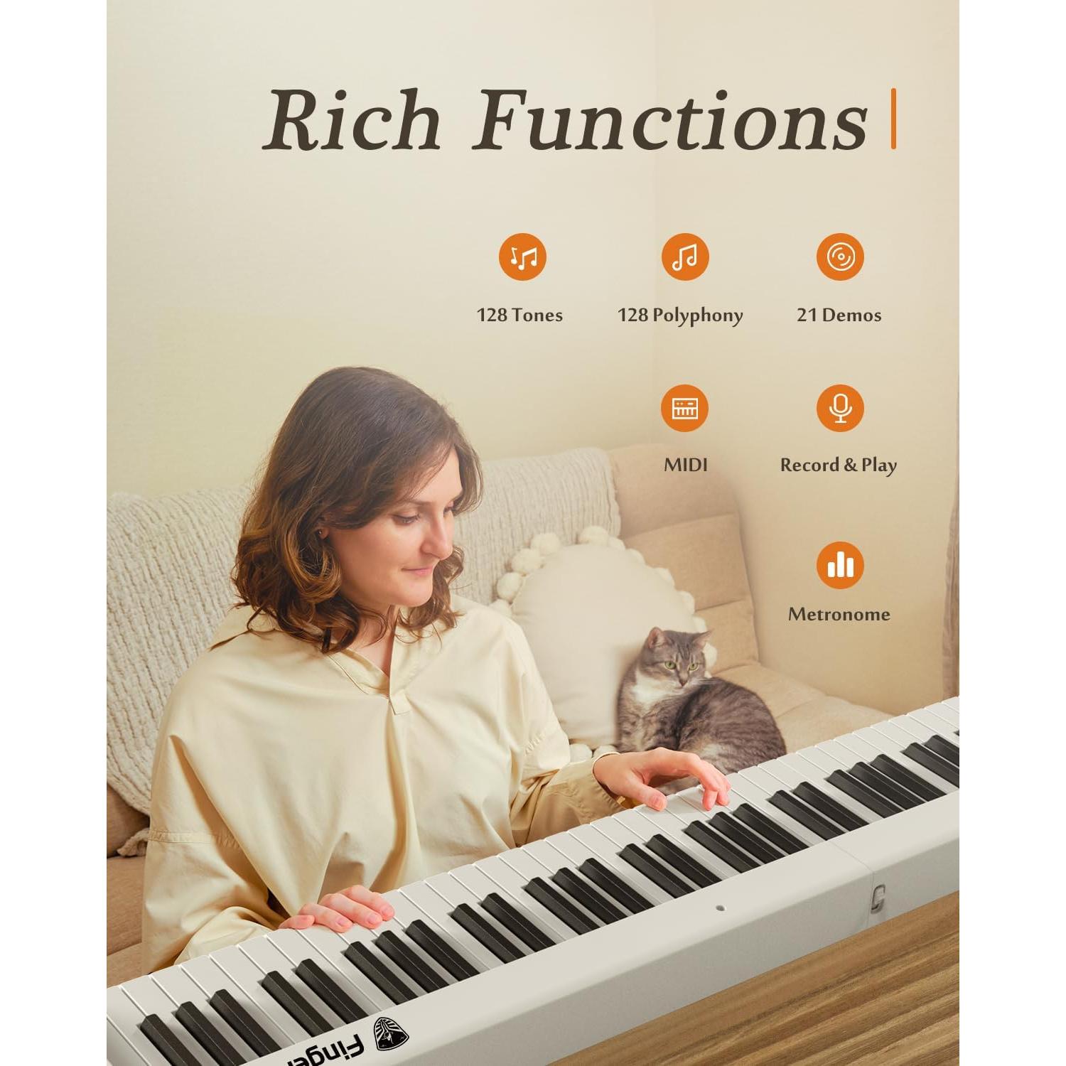 Teclado Piano Digital Plegable FingerBallet BX20 88 Teclas