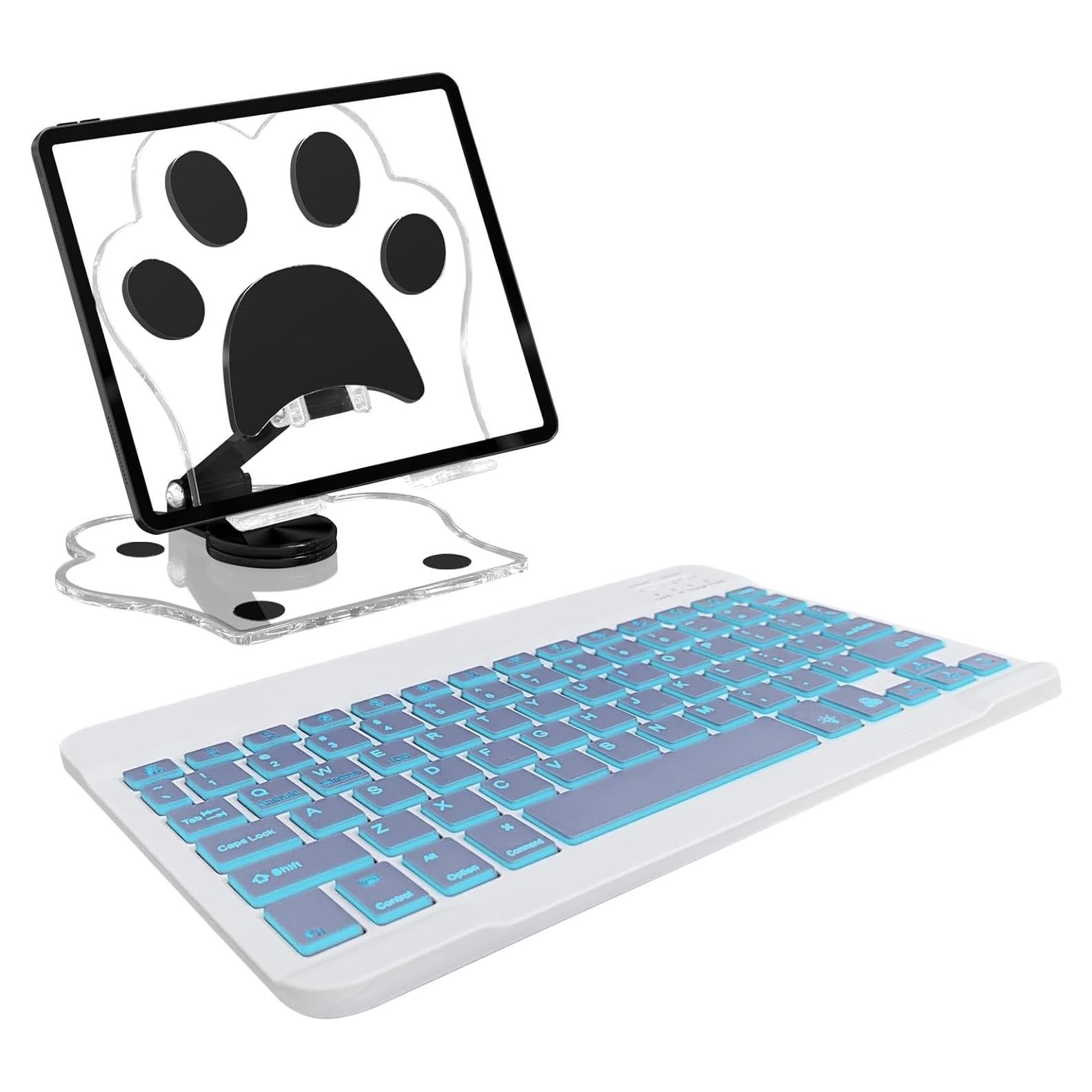 Teclado Bluetooth TopPerfekt Retroiluminado Lavanda 7 Colores