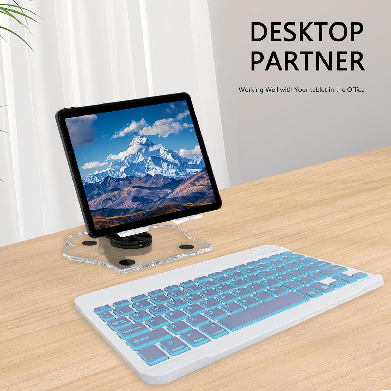 Teclado Bluetooth TopPerfekt Retroiluminado Lavanda 7 Colores