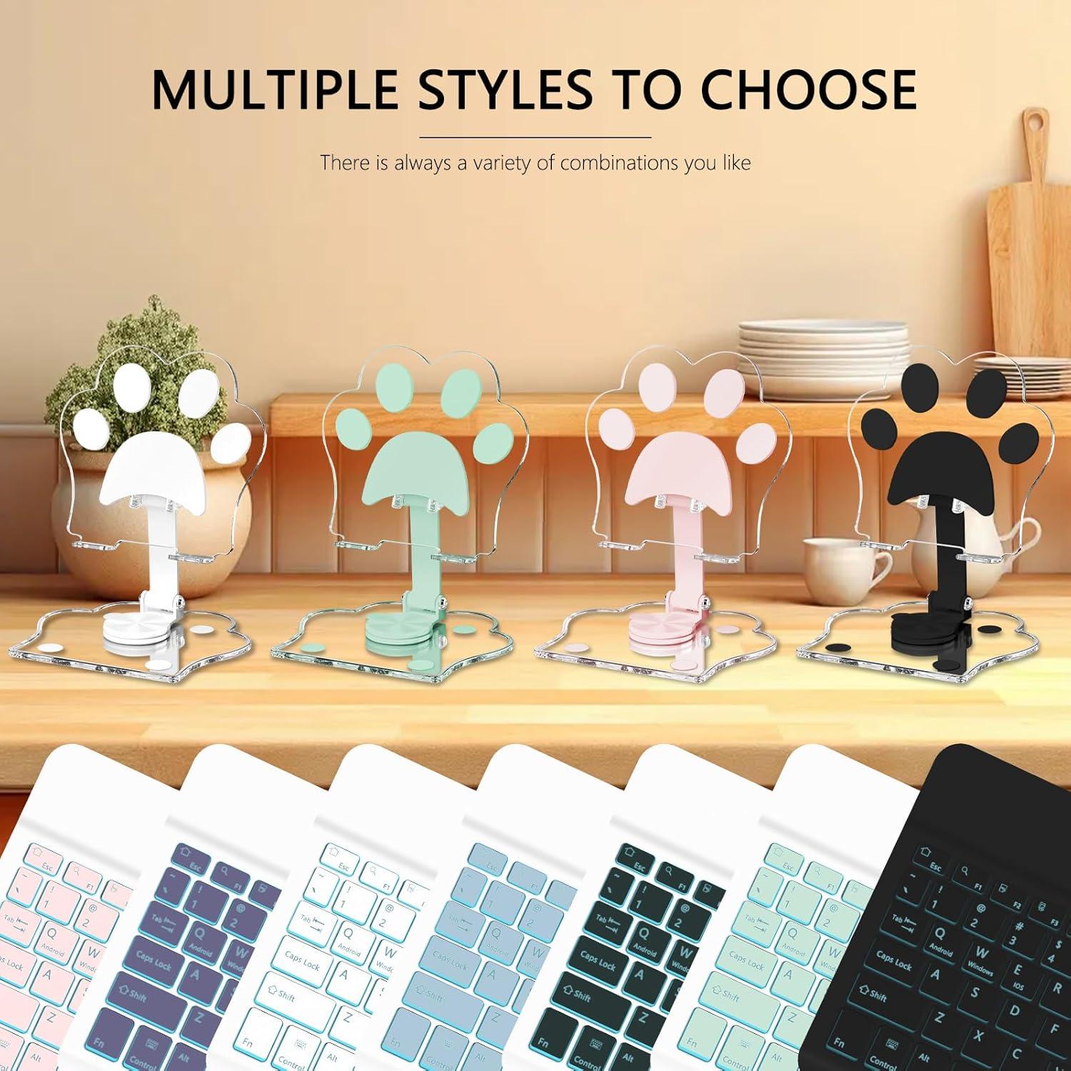 Teclado Bluetooth TopPerfekt Retroiluminado Lavanda 7 Colores