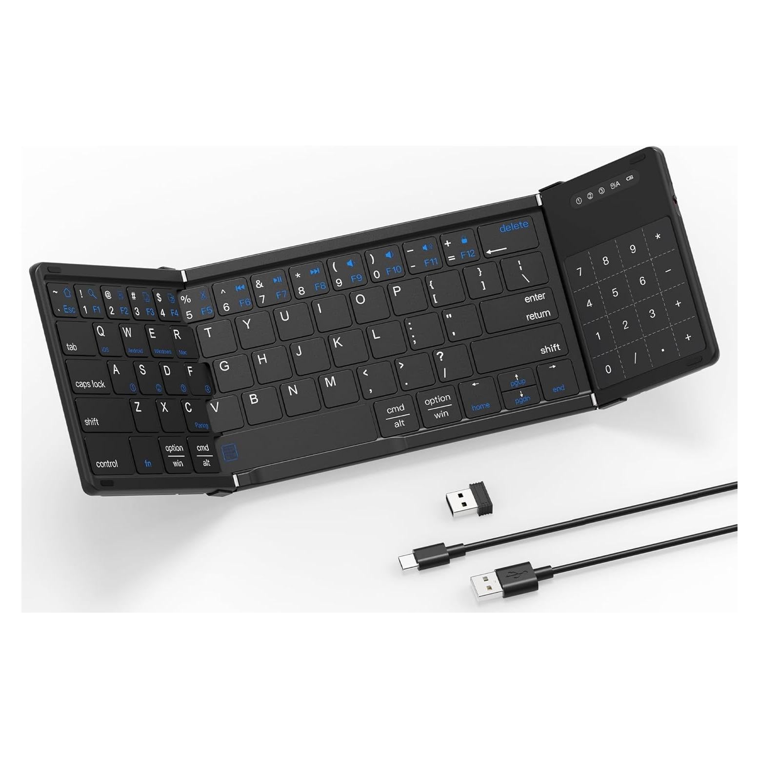 Teclado Plegable Inalámbrico MOSHOU con Touchpad y Numérico
