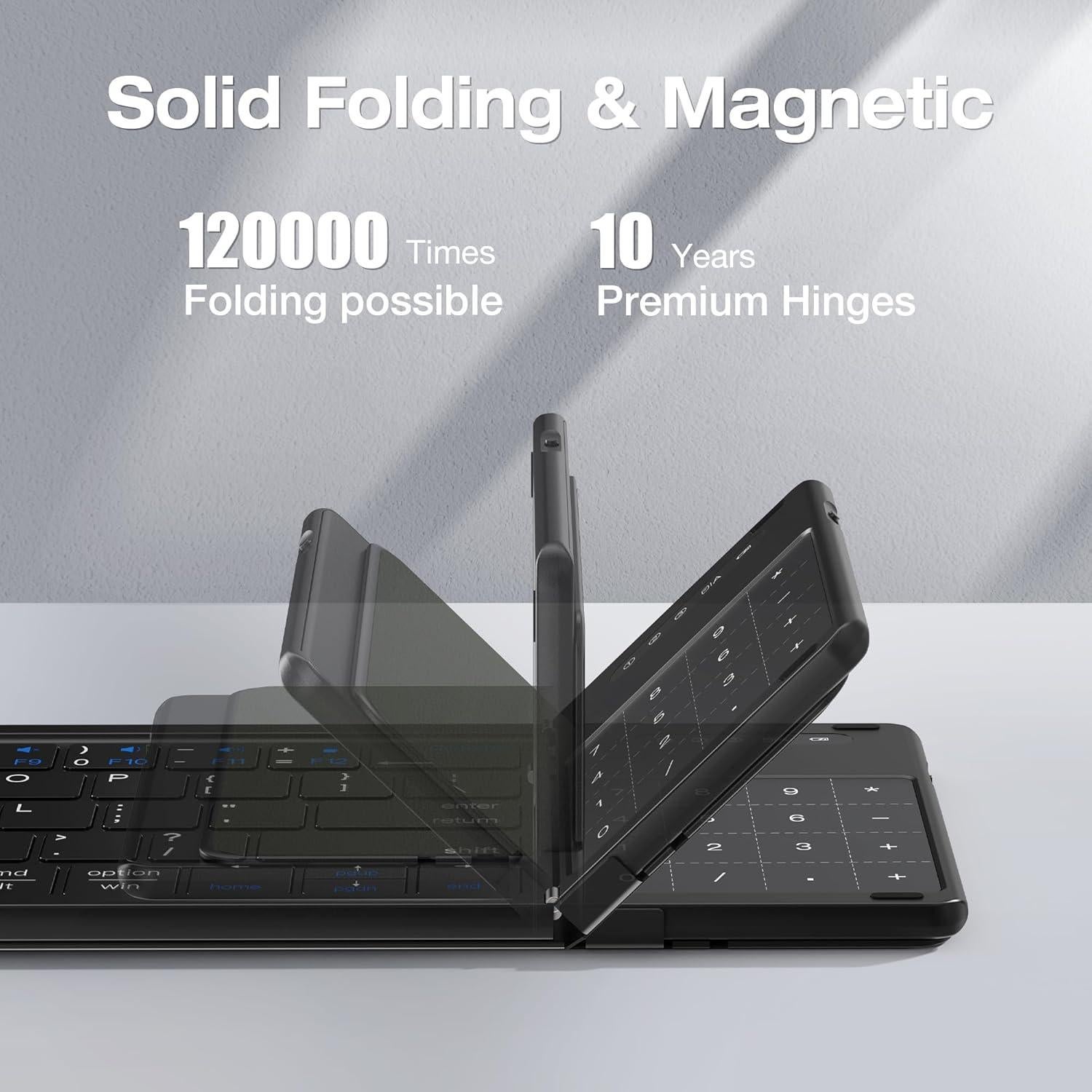 Teclado Plegable Inalámbrico MOSHOU con Touchpad y Numérico