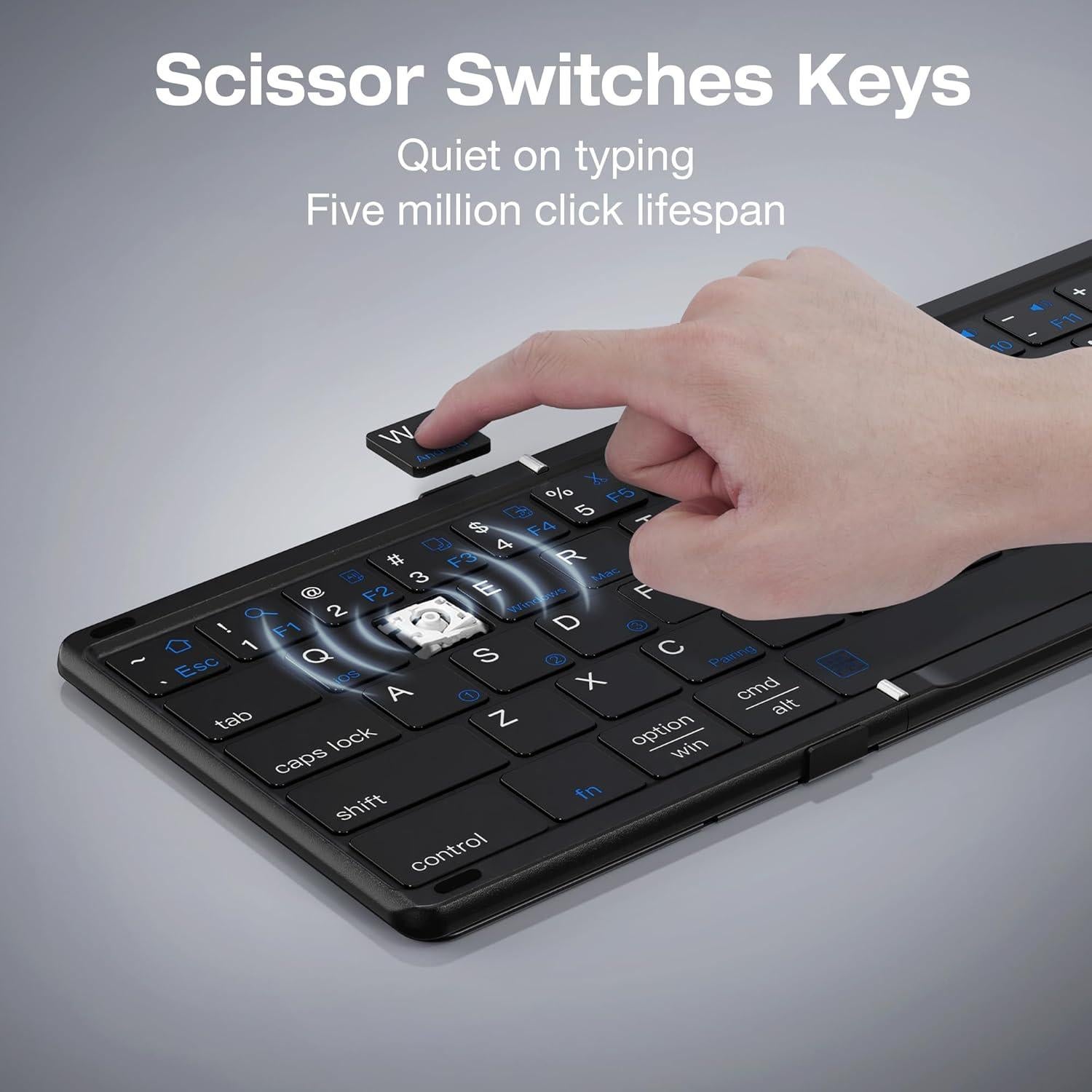 Teclado Plegable Inalámbrico MOSHOU con Touchpad y Numérico