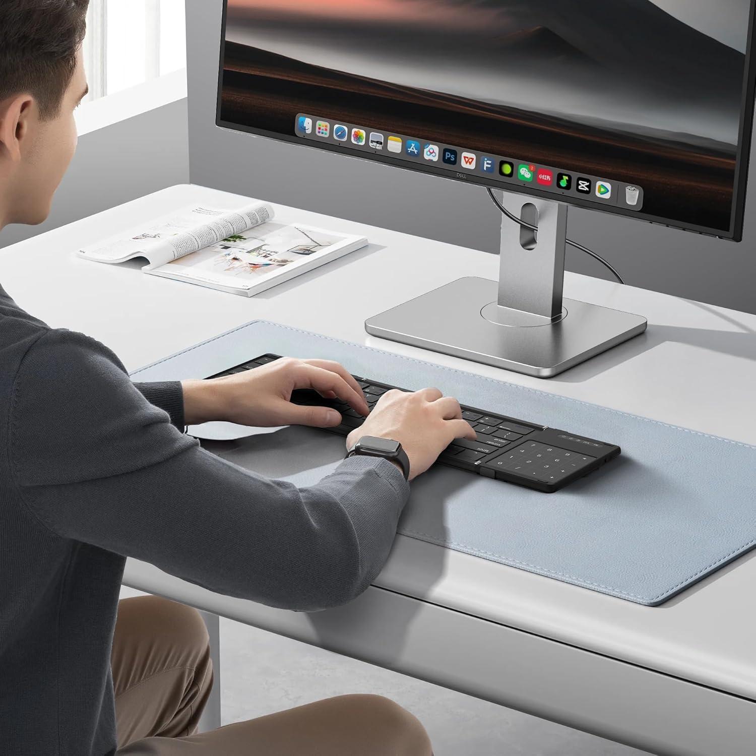 Teclado Plegable Inalámbrico MOSHOU con Touchpad y Numérico