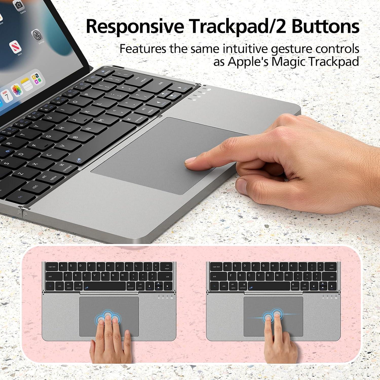 Teclado Bluetooth Plegable MicroPack K-F01-RD con Touchpad