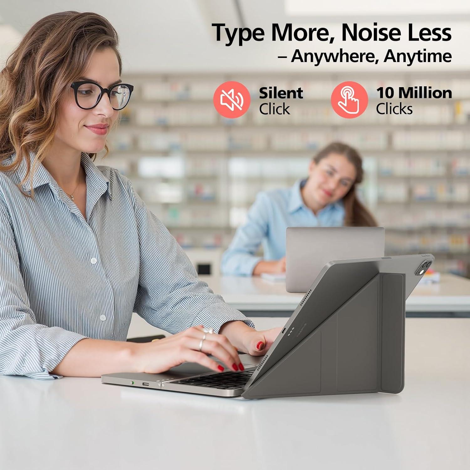 Teclado Bluetooth Plegable MicroPack K-F01-RD con Touchpad