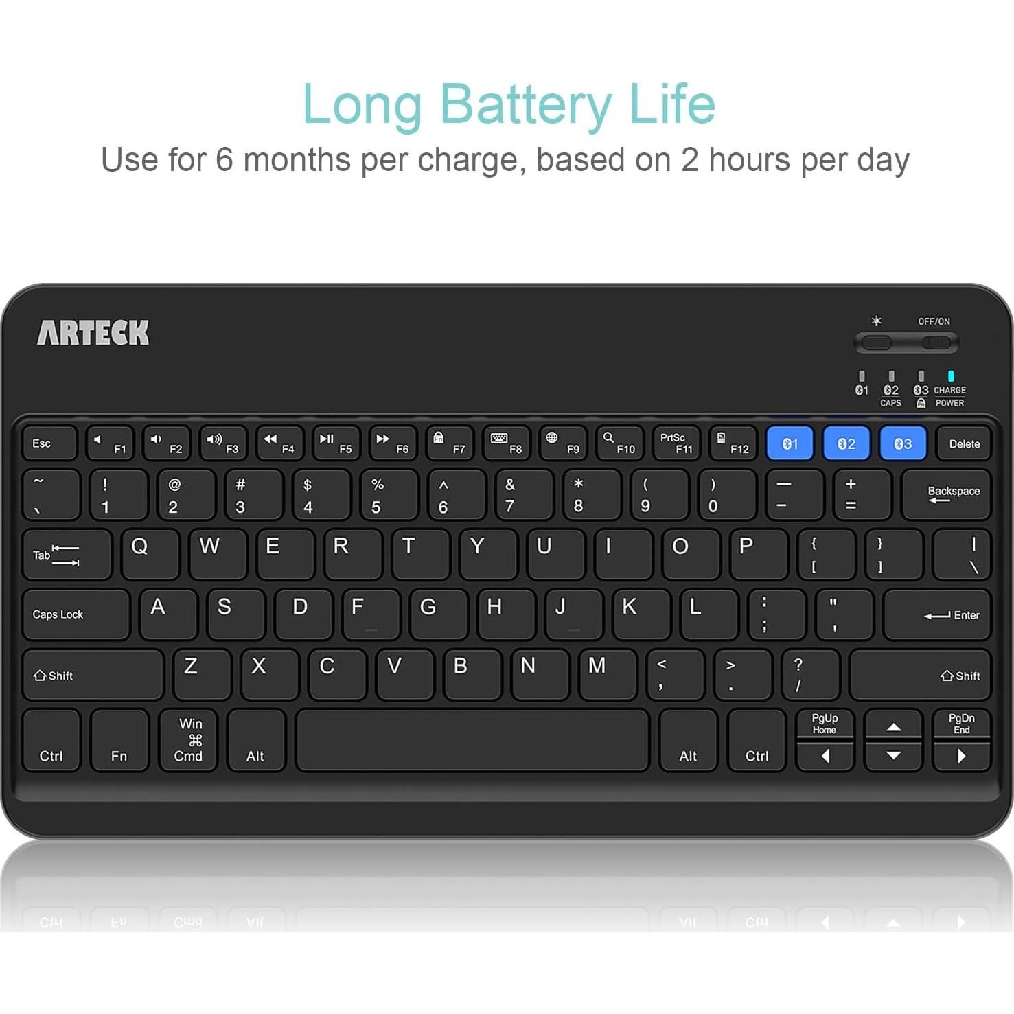 Teclado Inalámbrico Bluetooth Arteck HB220B Retroiluminado 7 Colores