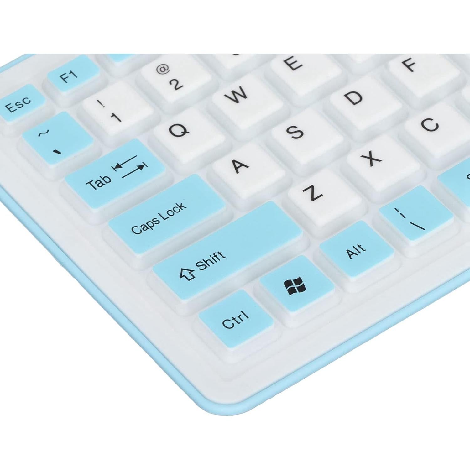 Teclado Plegable de Silicona Heayzoki USB 103 Teclas Azul