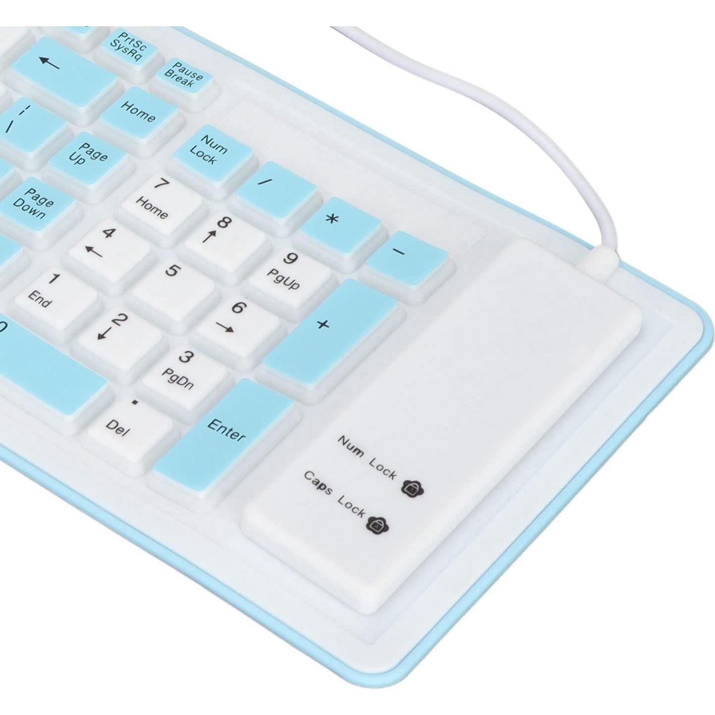 Teclado Plegable de Silicona Heayzoki USB 103 Teclas Azul